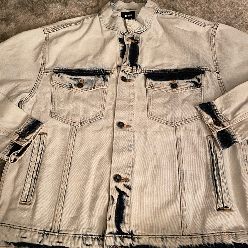 Men’s Hudson Bleached Denim Jacket Size Medium